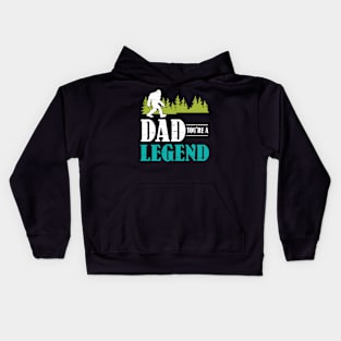 Dad Bigfoot You're A Legend Happy Father Parent Summer Independence Summer Day Vintage Retro Kids Hoodie